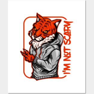 Tiger Swagger Wearing Hoodie and Cig (I'm not Scary) Posters and Art